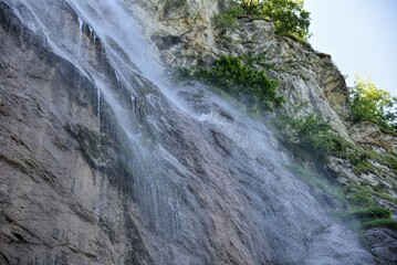 Obraz premium Photography of waterfall in wild forest