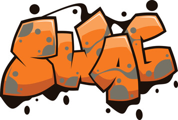 Swag word graffiti text font sticker illustration © AM2094