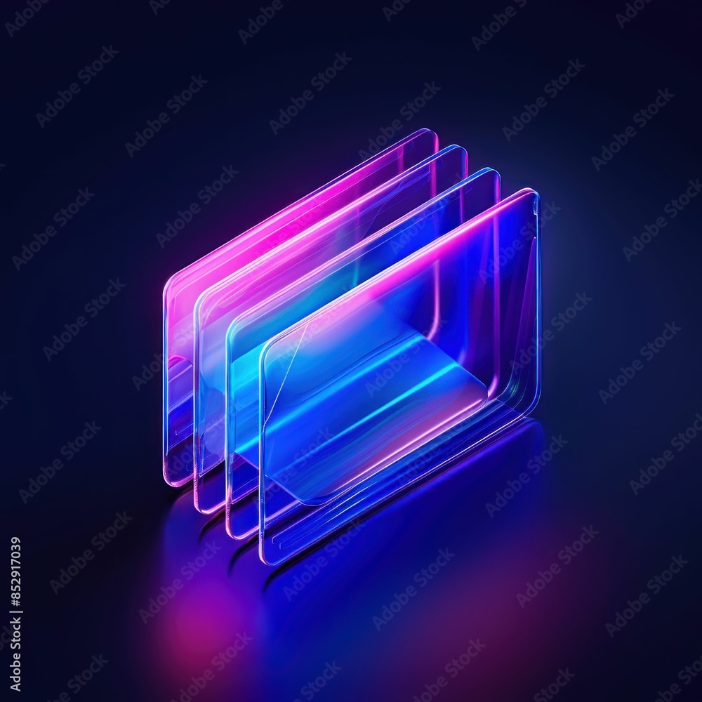 Poster neon abstract digital interface concept. generative ai