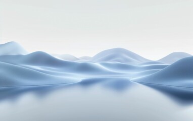 Abstract Minimalist Landscape with Soft Blue Hills. Generative ai