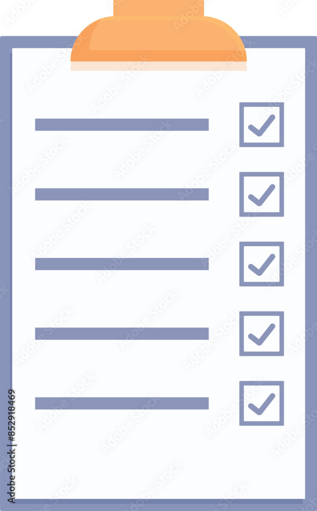 Poster clipboard is showing check marks in boxes, representing completed tasks on a to do list