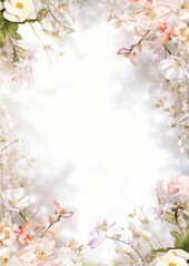 Simple wedding theme frame, translucent center