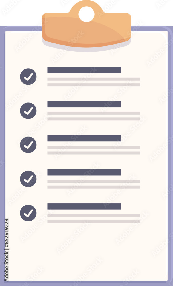 Poster clipboard is displaying a checklist with checkmarks, representing the completion of tasks in a busin