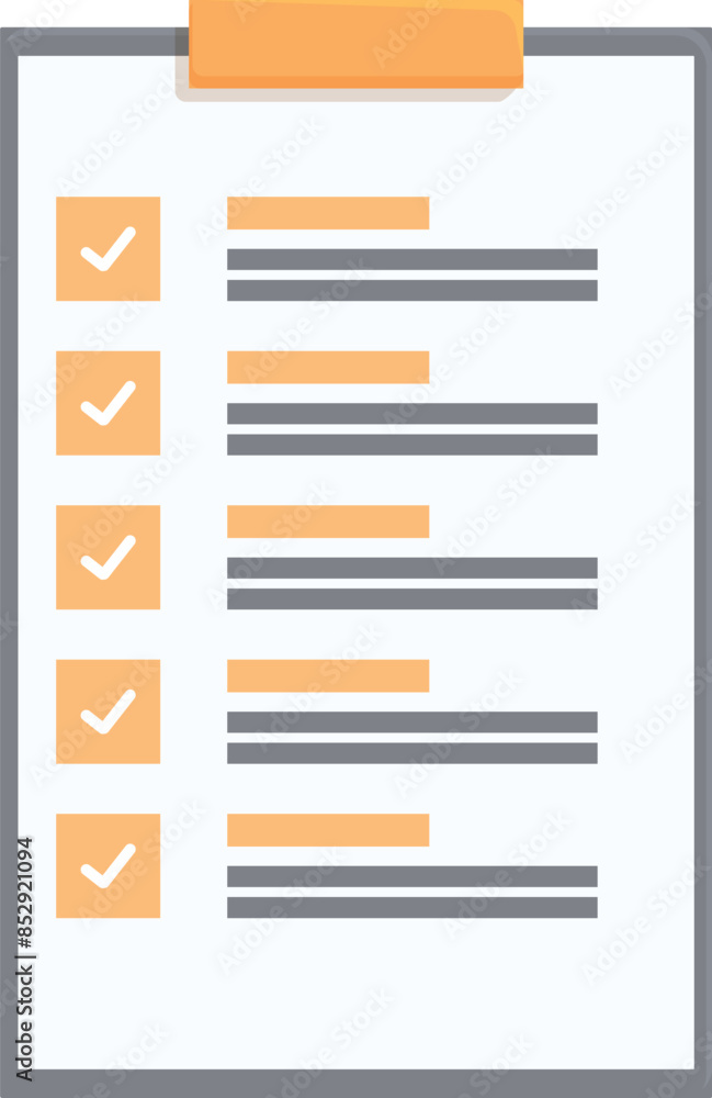 Poster clipboard with check marks indicating completed tasks on a white background