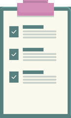 Obraz premium Illustration of a clipboard displaying a completed checklist, representing accomplishment and efficiency in task management