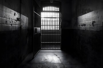 Obraz premium prison, view out of a prison cell