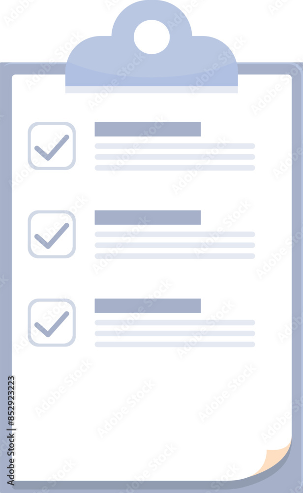 Poster clipboard with a completed checklist, representing accomplishment and productivity in a professional