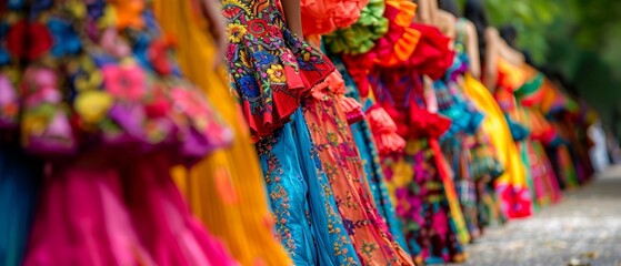 Naklejka premium A vibrant festival fashion collection showcased at 