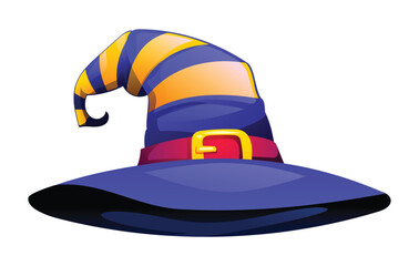Witch hat vector cartoon illustration isolated on white background