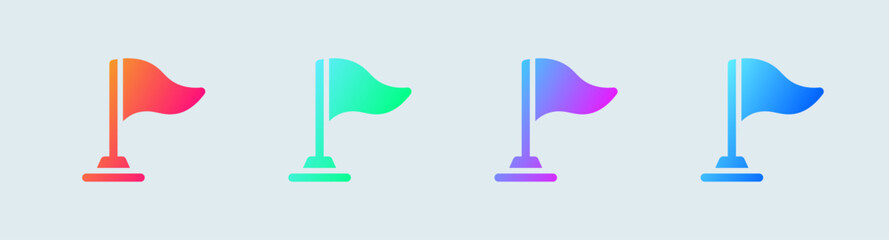 Flag solid icon in gradient colors. Mark signs vector illustration.