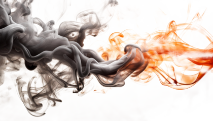 smoke on white isolated, copy space; gray color transparent, png