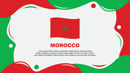 Morocco Flag Abstract Background Flat Design Template. Morocco Independence Day Banner Wallpaper Vector Illustration. Morocco Background
