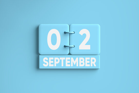Blue Calendar with September 2 Labor Day of the year 2024 on blue background.