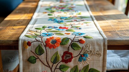 Looking for a unique and stylish way to add a touch of elegance to your home? Look no further than our beautiful embroidered table runner! This runner is made from high-quality lin