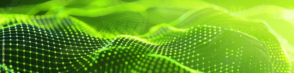 Aufkleber vibrant neon green minimalist tech background featuring delicate geometric patterns, creating an ene