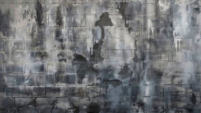 Gray cinderblock wall painted backdrop
