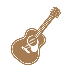 Guitar icon clipart flat design