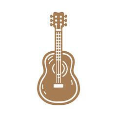 Naklejka premium Guitar icon clipart flat design