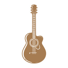 Obraz premium Guitar icon clipart flat design