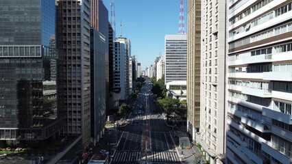 Cidade brasileira de S&atilde;o Paulo captada do alto por um drone em 2024