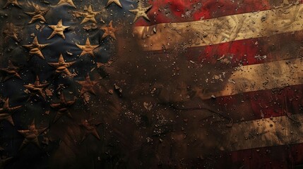 Distressed American Flag Background Image