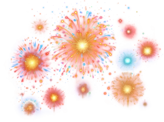 Fireworks colorful light clipart transparent background