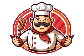 Cartoon chef for restaurant Vector Illustration