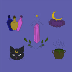 A set of cute magic and esoteric symbols