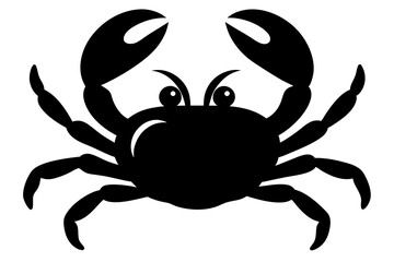  cute crab, silhouette black color, vector illustration