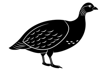 Guinea Fowl animal vector, silhouette black color, vector illustration