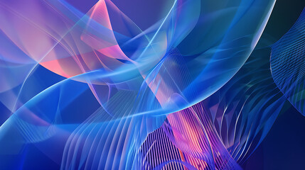 Obraz premium Abstract Blue And Pink Swirling Lines