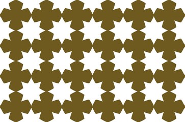 A pattern design of a brown star and white flowers