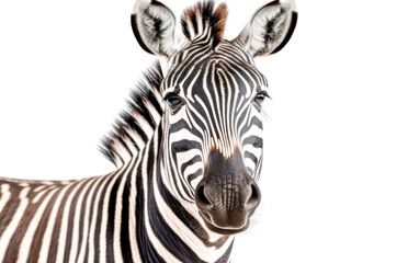 Naklejka premium A zebra is staring at the camera with its mouth open.
