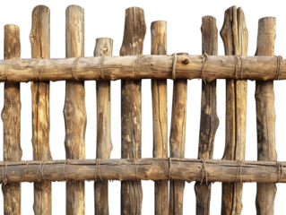 fence made of thin wood ,Isolated on white background