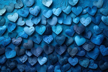 Blue Heart Pattern Background for Valentine's Day Designs, Posters, and Cards