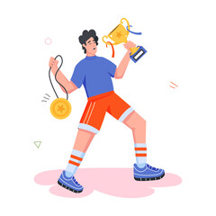 Fototapeta premium Sports and Workouts Flat icons 
