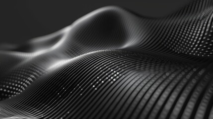 Abstract black wave pattern with tiny dots creating a modern, futuristic visual effect