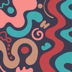 Obraz premium Hand drawn flat abstract shapes background