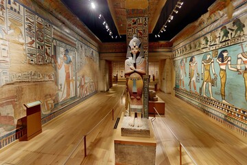 a virtual reality tour of a famous museum's ancient exhibits