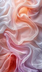 Obraz premium Closeup of soft pastel colored fabrics with flowing textures and gentle hues