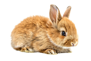 Obraz premium Fluffy rabbit studio shot die cut PNG style isolated on white and transparent background