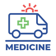 Obraz premium Hospital medicine isolaed logo icon concept. Vector flat graphic design illustration 