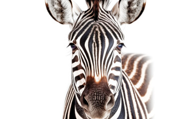 Naklejka premium A zebra is staring at the camera with its mouth open.