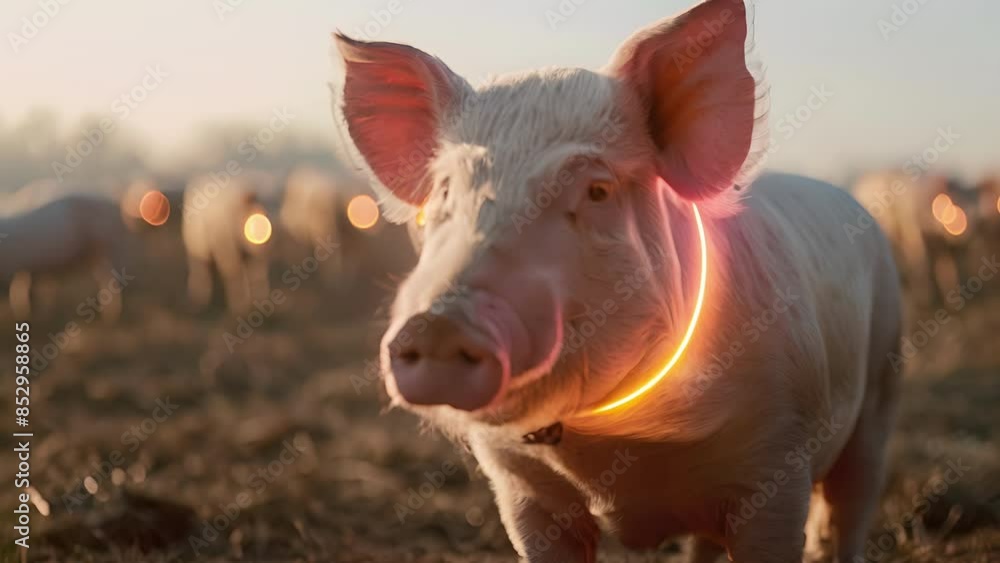Poster a sensor attached to a pigs collar tracks its activity levels and alerts the farmer if it appears to