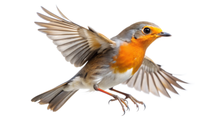 robin on isolated background with high detailing