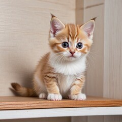 棚の上にいるかわいい子猫