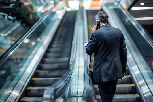 Escalator Business Call Portrait