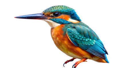 kingfisher on isolated background with high detailing
