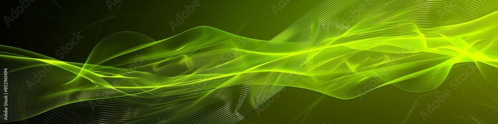 Aufkleber vibrant lime green tech minimalist background with delicate abstract lines, creating a lively and cl