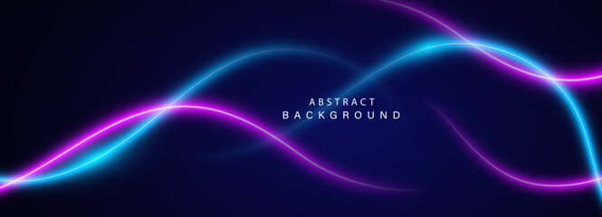 Abstract futuristic background with glowing curve lines. Vector illustration.